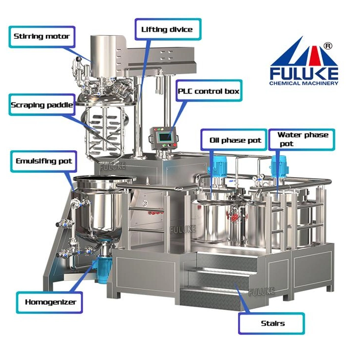 F01 Vacuum Cosmetic Cream/ Petroleum Jelly/ Body Lotion / Face Cream / Margarine Making Machine Hydraulic Lifting Emulsifying Mixer Homogenizer Mixing Machine