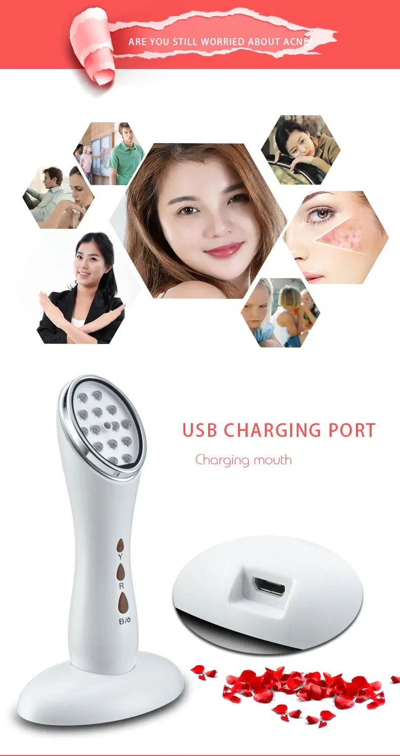 Homeuse Hand-Held Mini Red Blue Light Therapy Face Skin Rejuvenation Heating Blue Red Light Therapy Machine