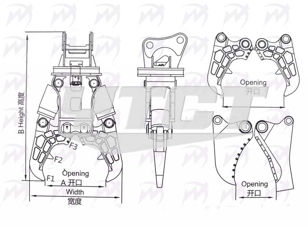 Chinese Direct Factory Hydraulic Rotating Excavator Attachment Ytct Demolition Double Cylinder Metal Scrap Shear for Excavator