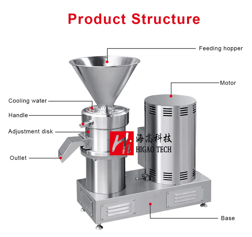 Factory Price Vertical Wet Colloid Mill Used for Meat Vegetables Chilli Colloid Mill Manufacturer Peanut Butter Making Machine