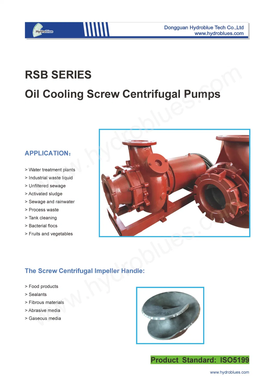 Rsb Oil-Cooling Screw Centrifugal Pump
