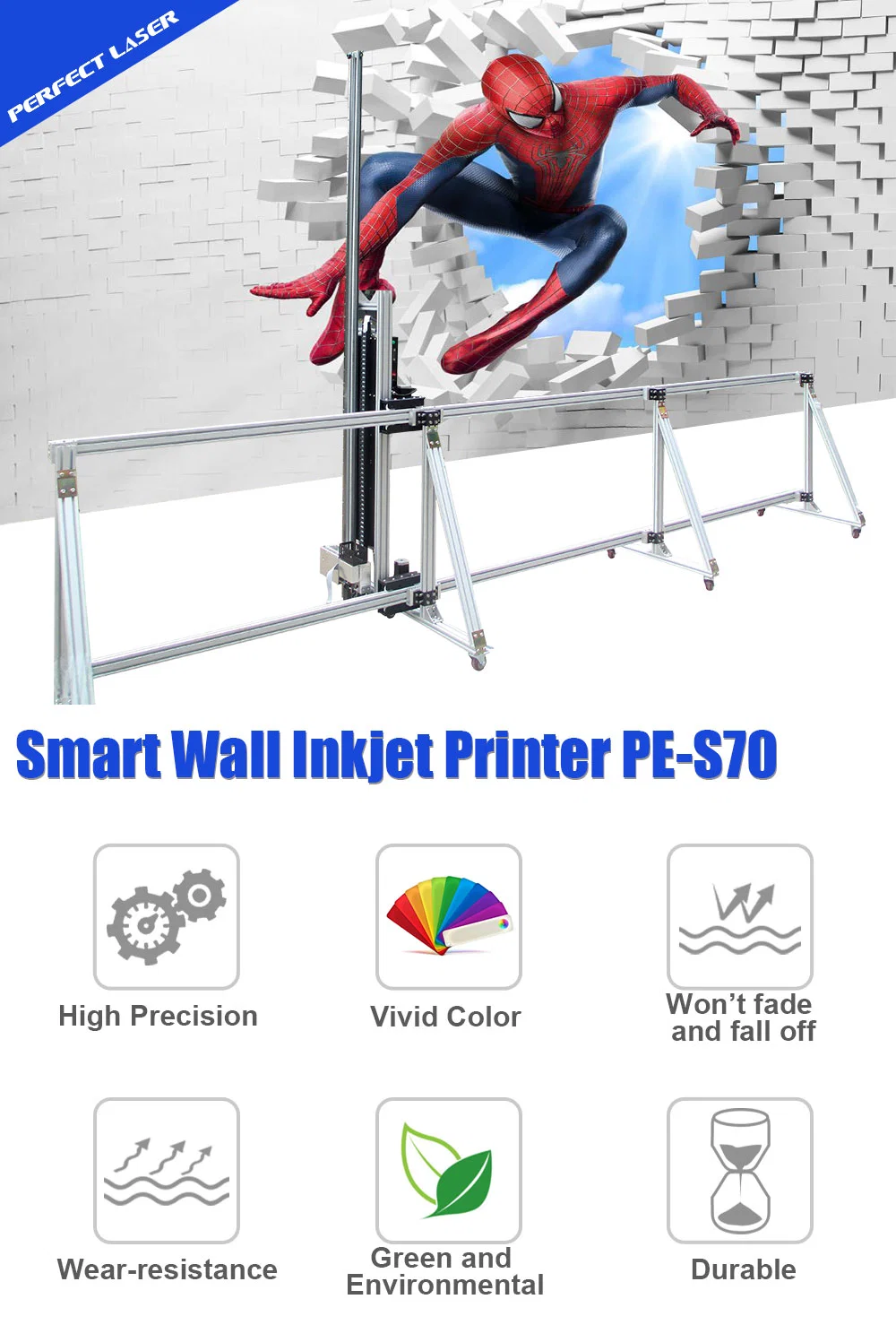 3D Vertical Mural Wall Inkjet Printer Painting Machine