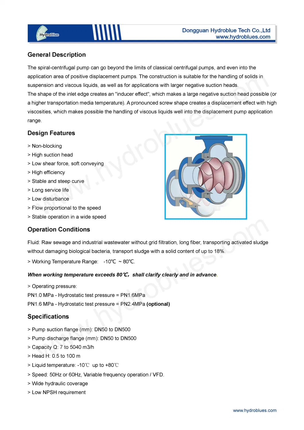 Oil Coolant Pump Centrifugal Pump Types Non-Blocking