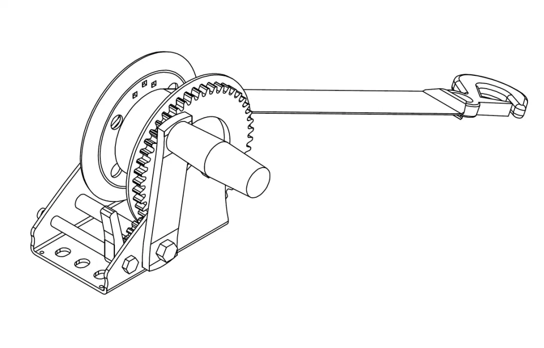 Boat Trailer 1800lbs Hand Winches Single-Speed Trailer Winch Utility Winch with Strap