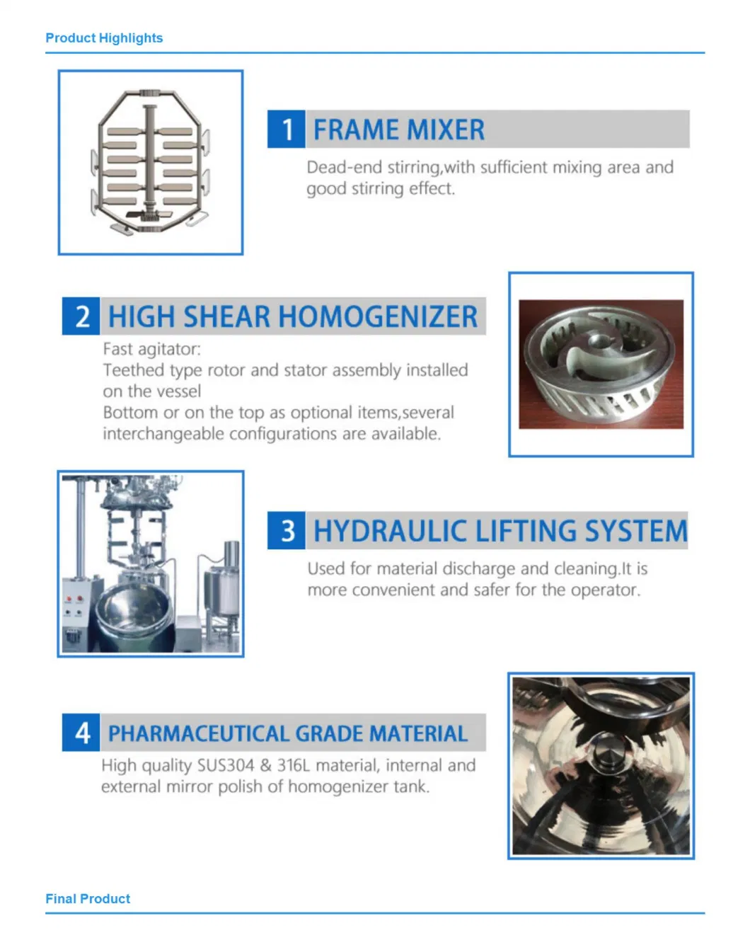 Toothpaste Production Line Vacuum Emulsifying Mixer Shampoo Mixer Cream Making Machine