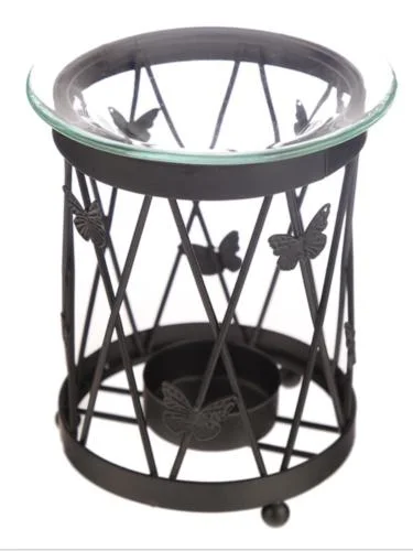 Black Butterfly Hollow Cylindrical Candle Burner
