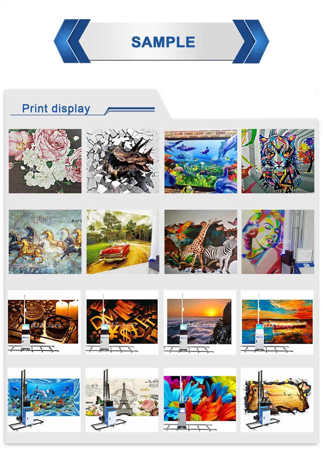 Hjz Leading Manufacturer of 3D Wall Printer Colorful Decorative Printing Machine for Wall Painting Machine