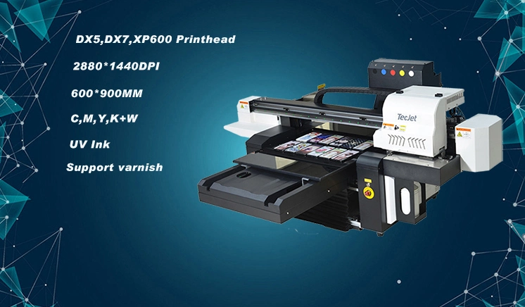 Tecjet6090 Dx5 Dx7 XP600 Super High Resolution Inkjet Printing Machine Oil Painting UV Printer