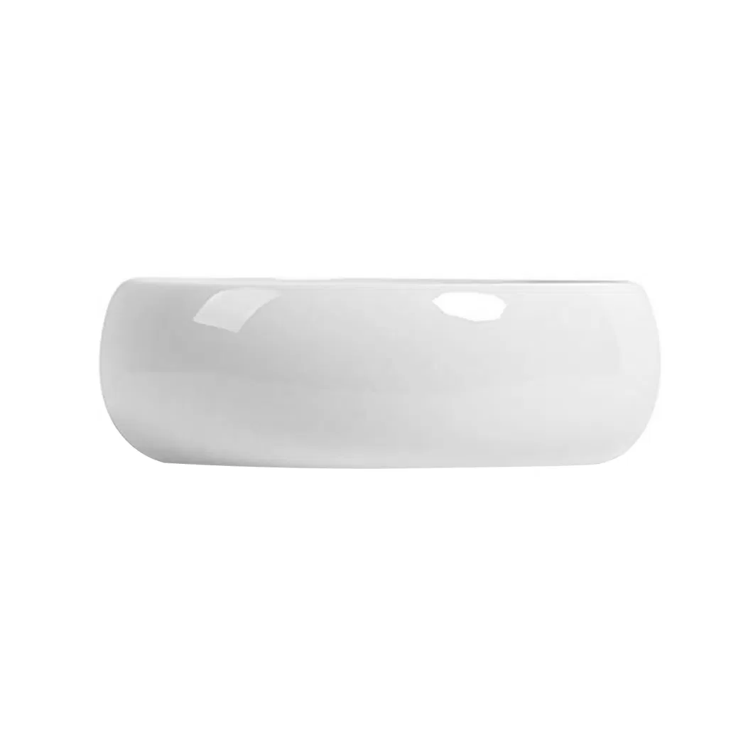 Bathroom 14-Inch Pure White Round Shape Ceramic Vessel Sink, Lavatory Countertop 36 Cm Circular Wash Basin