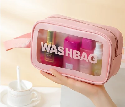 Portable Design Women Make up Brushes Case PVC Clear Toiletry Bag Makeup Pouch TPU and EVA Cosmetic Bag
