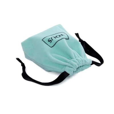 Custom Printed Black Velvet Jewellery Pouch with Drawstring