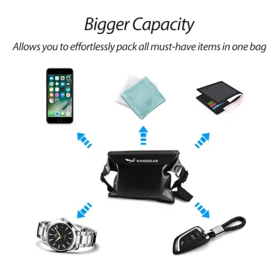 Waterproof Dry Pouch with Waist Strap Touchable Dry Bag with Adjustable Belt for Phone Valuables for Swimming