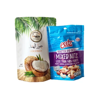  Sample Free Compostable Smell Proof Personal Kit OEM Bag with Handle Hole Mylar Weed Ziplock Food Packaging Stand up Laminated Pouch Roll