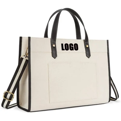  Sturdy Nylon Carry-on Canvas Tote Bag Women&prime;s Laptop Storage Tote Bag Office School Shoulder Bag Large Capacity Stylish Tote Bag with Adjustable Straps