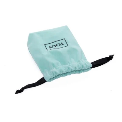Custom Printed Black Velvet Jewellery Pouch with Drawstring
