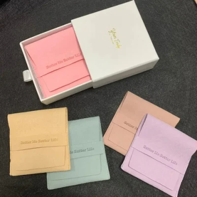 OEM Microfiber Jewellery Gift Jewelry Pouch with Logo Custom Small Jewelry Bag for Earrings