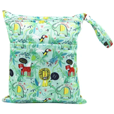 Wholesale Mini Diaper Bags Printed Cute Buttons Wet and Dry Bags Waterproof Diaper Backpacks Reusable Diaper Bags