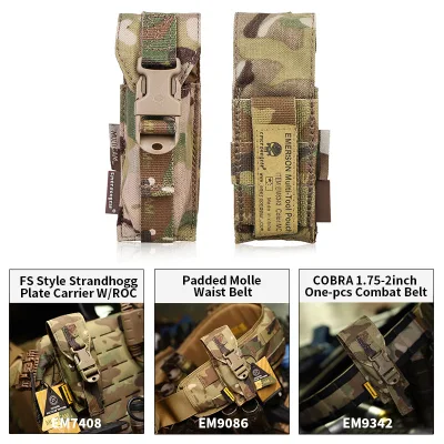 Emersongear 500d Cordura Molle Waist Bag Multi-Function Tool Pouches Tactical Flashlight Pouch