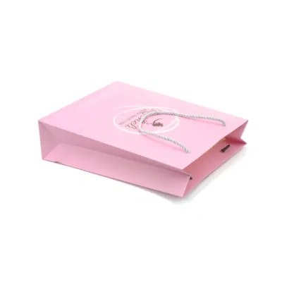 Pink Cardboard Kraft Paper Bag Custom Offset Printing Manufacturer Wholesale Cosmetic Shopping Bag