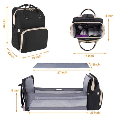 Diaper Bag Backpack with 5 in 1 Baby Diaper Bags for Girl and Boy Travel Foldable Baby Bed Multi Function