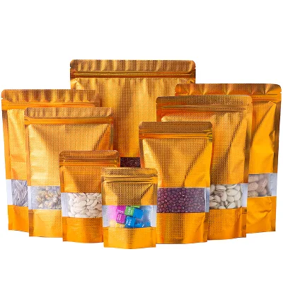Hot Sales Matte White Black Plastic BPA Free Recyclable Frosted Stand up Window Embossed Glod Bag with Ziplock Weed Pouch