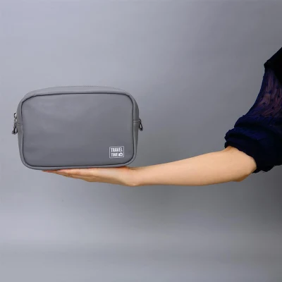  Leather Travel Cosmetic Packaging Bag Waterproof Toiletries Bag Transparent Zipper PVC Cosmetic Makeup Organizer Bag for Man