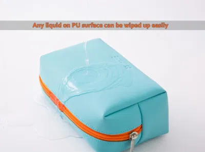Designer Printing Blue Orange Neoprene Makeup Travel Bag Portable Cosmetic Pouch Abstract Art Color Mini Zipper Pouch