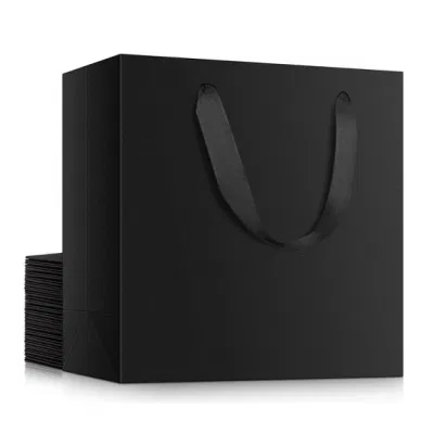 Wholesale Customized Logo Printed Recyclable Cosmetic Clothing Gift Takeaway Carry Black Brown Plain Craft Kraft Paper Bags