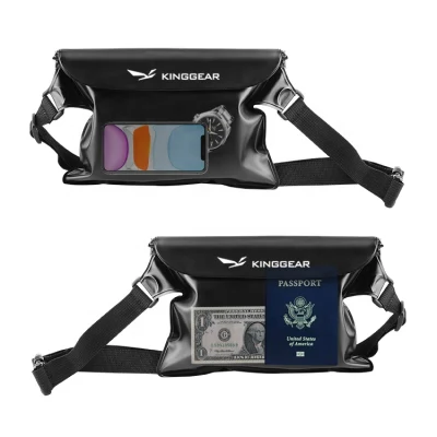 Waterproof Dry Pouch with Waist Strap Touchable Dry Bag with Adjustable Belt for Phone Valuables for Swimming