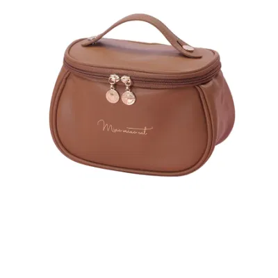  Wholesale Factory Women Toiletry Storage Bags Double Zipper Leather Makeup Cosmetic Bag