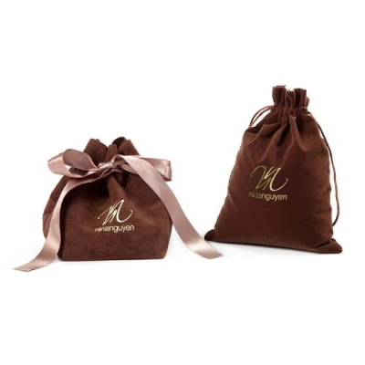  Factory Wholesale Microfiber Velvet Pouch Jewellery Gift Jewelry Pouch with Logo Custom, Small Bag for Earrings Jewellery