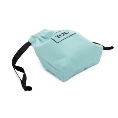 Custom Printed Black Velvet Jewellery Pouch with Drawstring