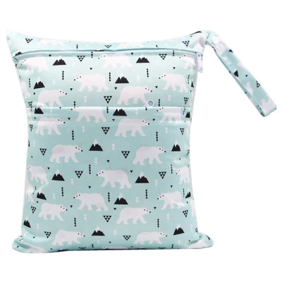 Wholesale Mini Diaper Bags Printed Cute Buttons Wet and Dry Bags Waterproof Diaper Backpacks Reusable Diaper Bags