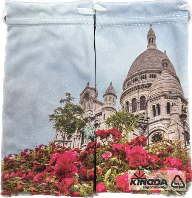  Customised Logo Microfibre Sunglasses Pouch Made of RPET Polyester
