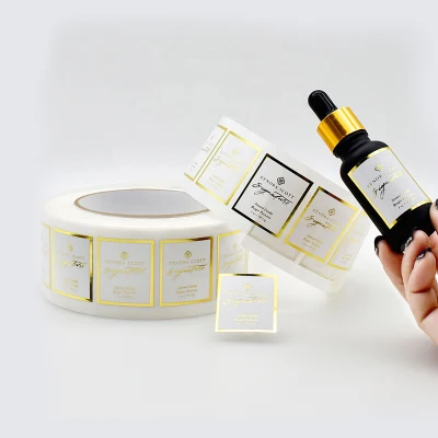Custom Jewellery Oil Makeup Sticker Cardboard Private Packaging Label