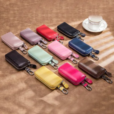 Leather Key Holder Wallet Pouch Gifts Him Her Men Women