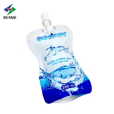 Dq Pack Wholesale Custom Printed Food Grade Plastic Bag Stand up Spout Pouch for Water Liquid Drink Food Packaging