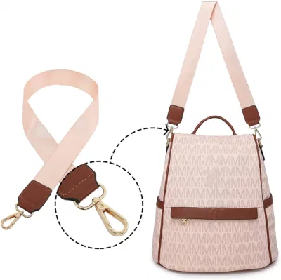  Women Backpack Purse Fashion PU Leather Anti-Theft Rucksack Lightweight Ladies Casual Travel School Shoulder Bag 2PCS Pink