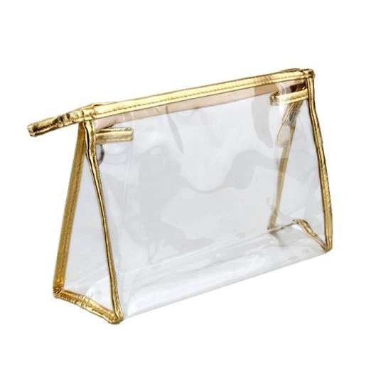 Travel Gold Clear PVC Ziplock Pouch Bag Cosmetic Bags