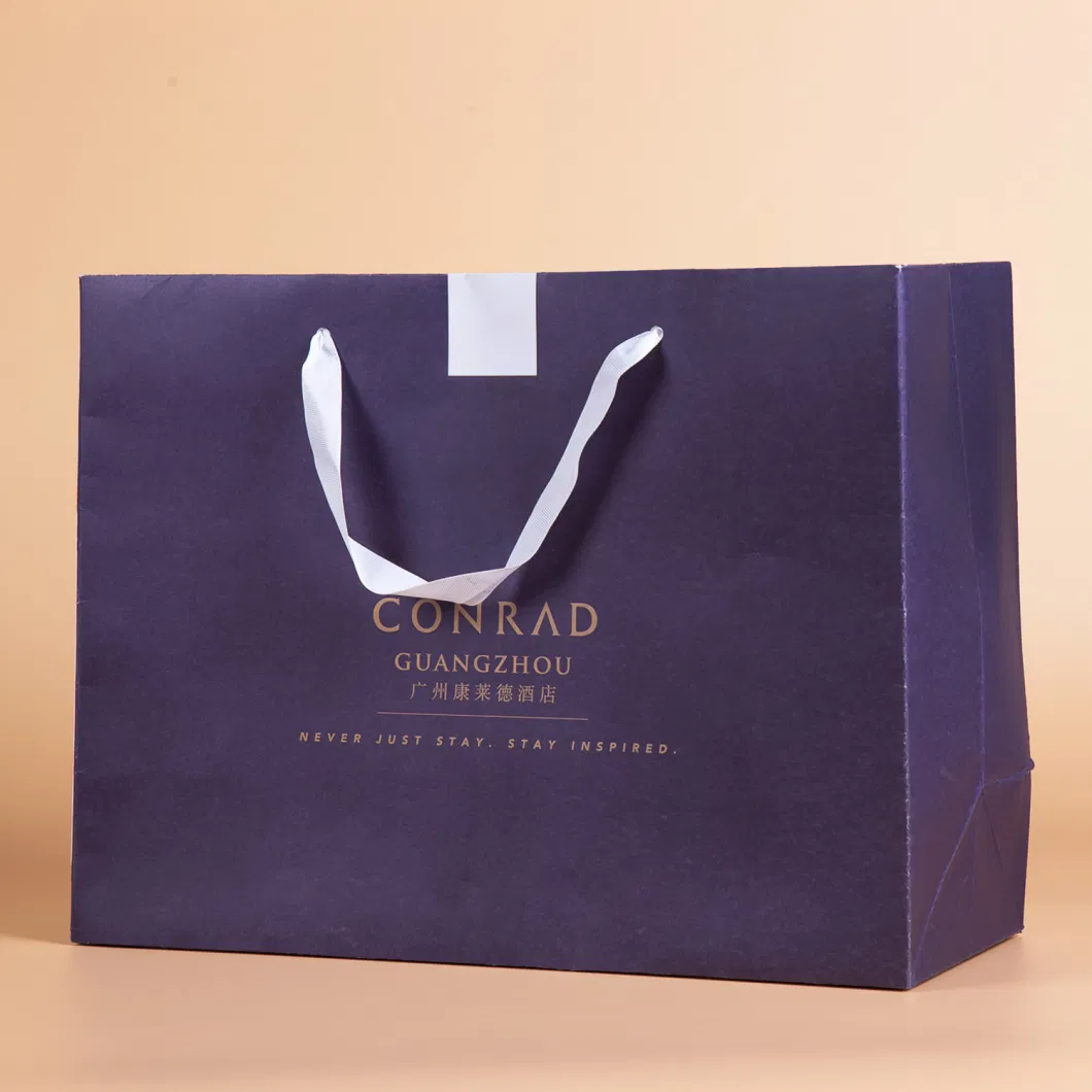 China Wholesale Custom Printed Logo Fashion Kraft Paper Packing Bags Shopping Gift Packaging Tote Bag for Handbags Cosmetic Shopping Bags
