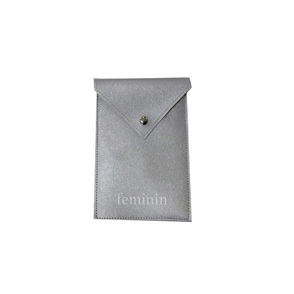Sustainable Colorful Fabric Silk Printing Logo Different Size Handle Biological Artificial Leather Pouch for Jewelry