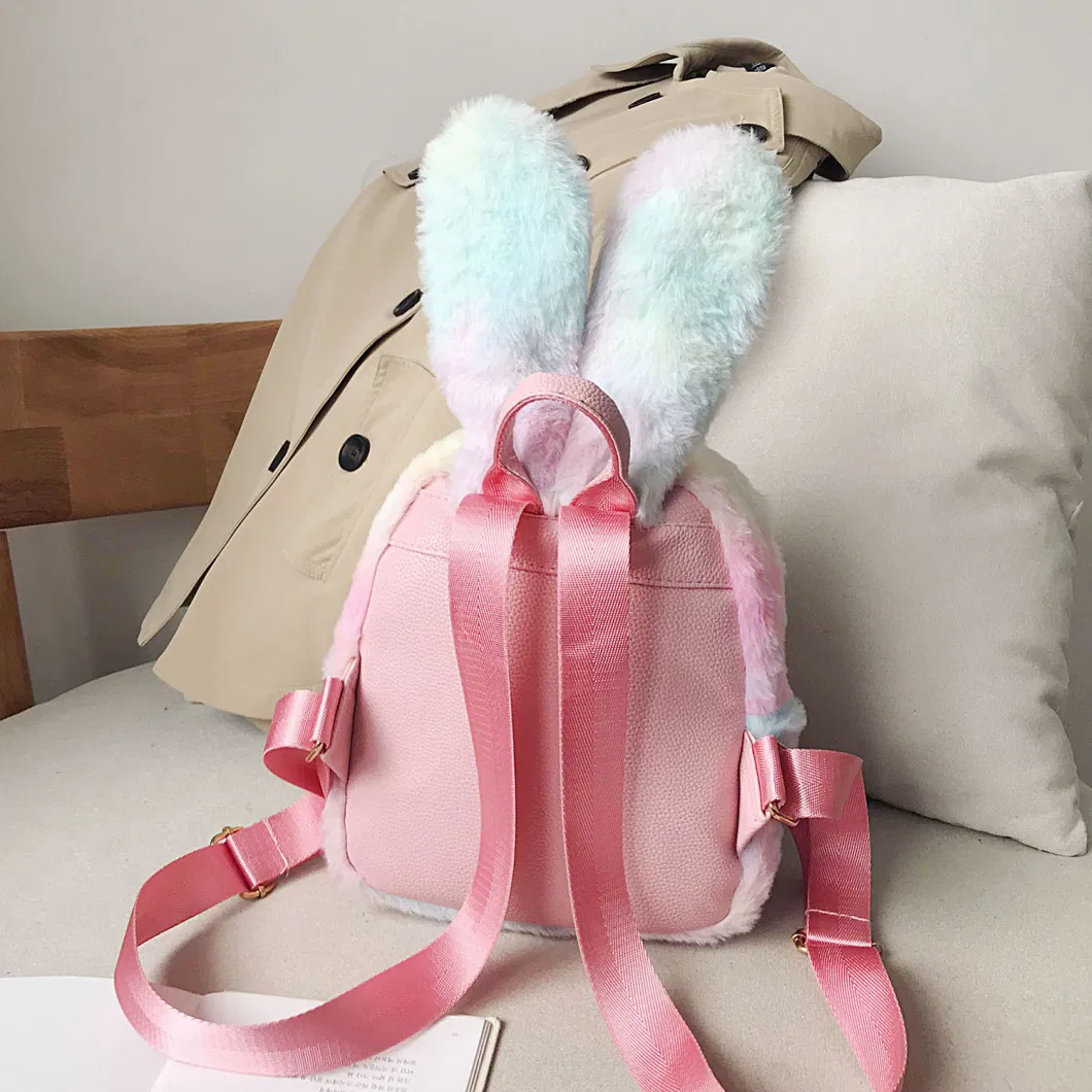 Hot Sale Cute Cartoon Bunny School Backpack Children Coin Purse Bag for Teens School Bag