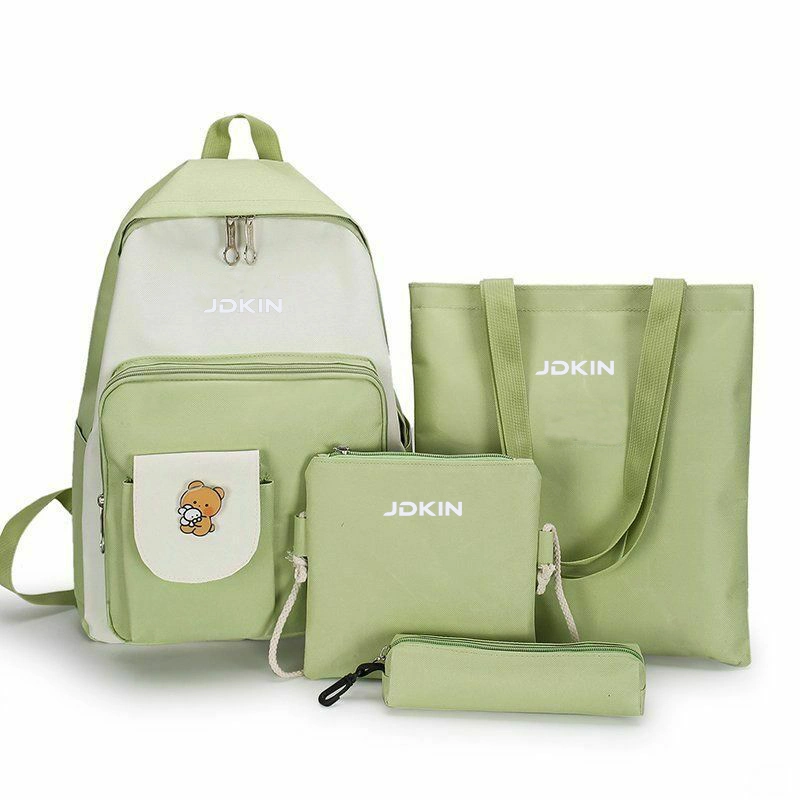 School Backpacks 4 Piece Set Teenage Travel Student Schoolbags Bag