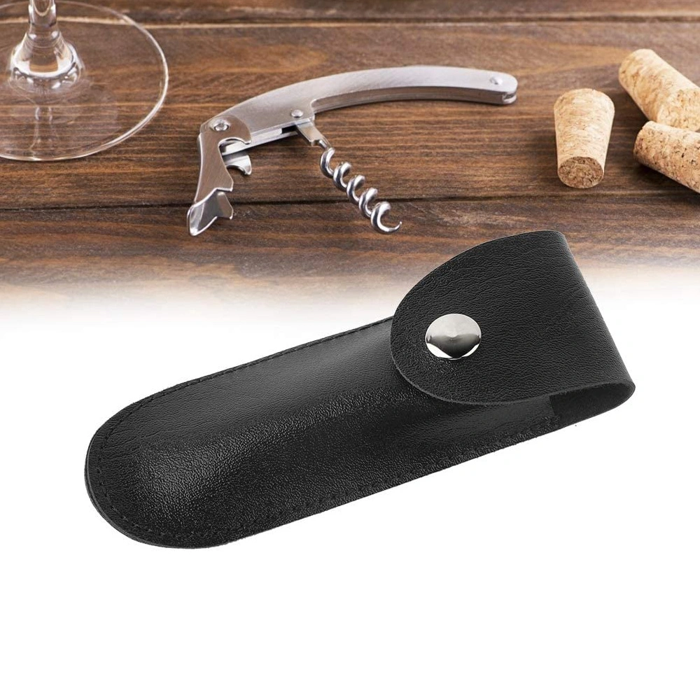 Customized Portable Gift Premium Wine Tool Sleeve Stylish Leather Corkscrew Pouch