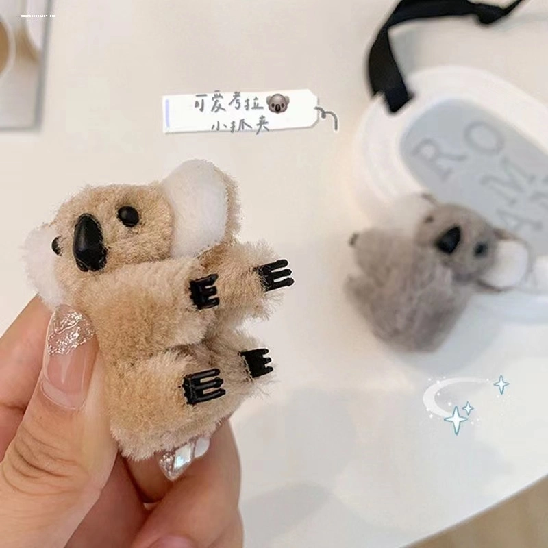 Hot Sale Lovely Girls Cute Hairpins Sweet Plush Koala Bear Small Hair Claw for Woman Lady Children Hair Clips