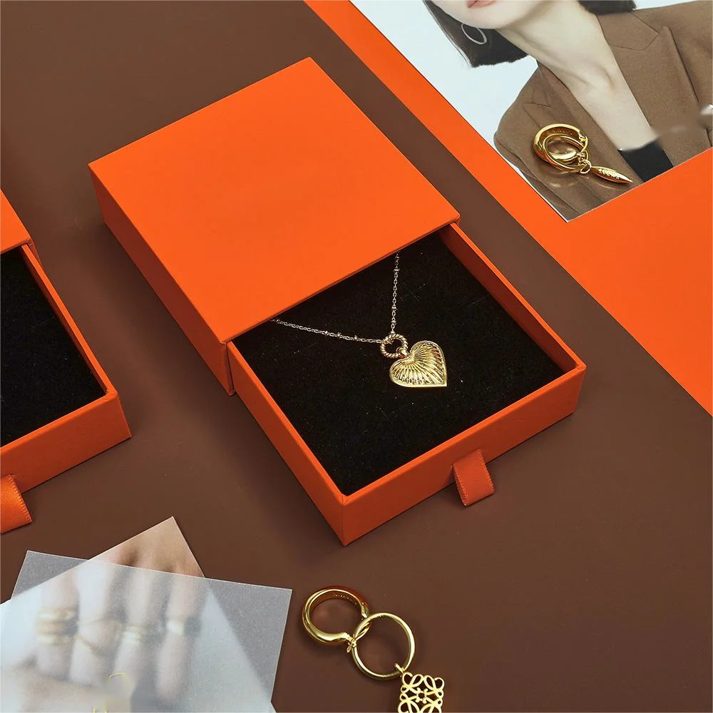 Custom Logo Book Shape Ring Crystal Necklaces Bracelet Box Kraft Paper Jewelry Packaging Magnetic Jewellery Box and Pouch