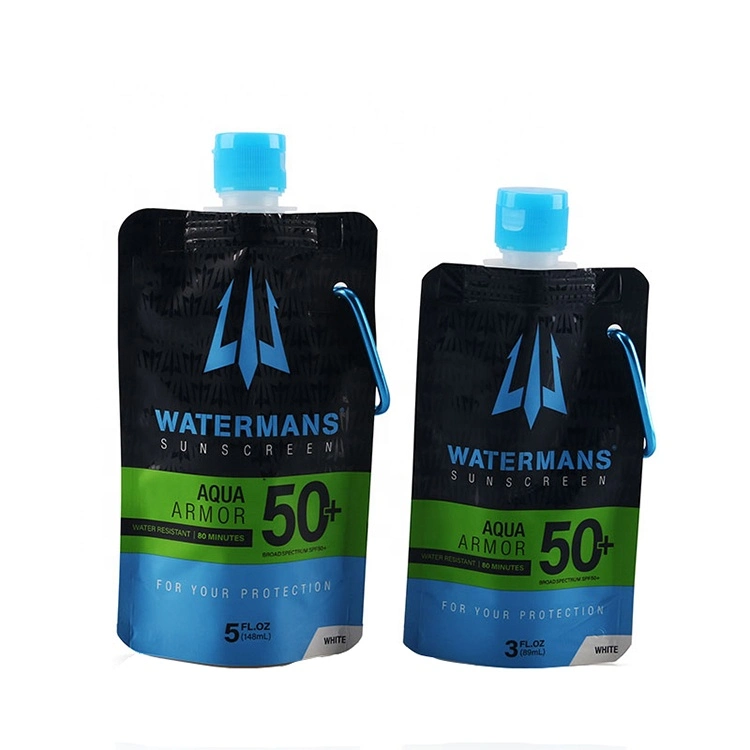 off-White Color Spout Pouch Different Size of Water Bags Leakproof Stand up Liquid Bag with Spout and Handle Food Packaging Container