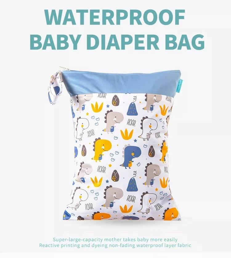 New Waterproof Multifunctional Baby Diaper Bag Reusable Fashion Printed Wet and Dry Bag Washable Mommy Storage Travel Diaper Bag