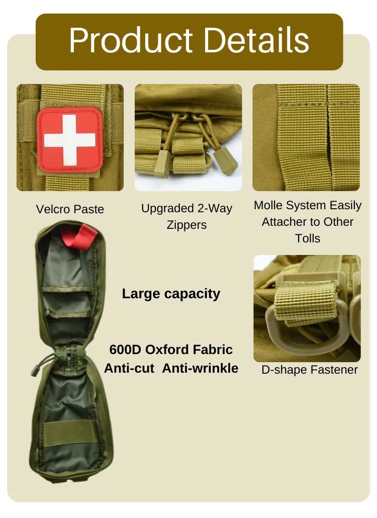 Simple Medical Waterproof Molle Survival Tactical Bag Emergency First Aid Kit Combat Trauma Ifak Pouch