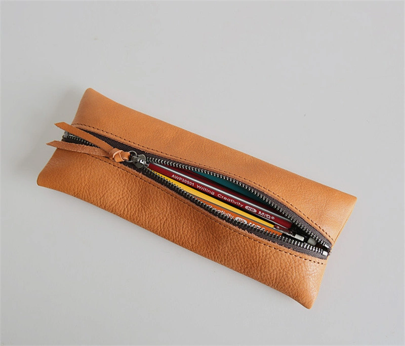 Wholesale Pencil Bag PU Leather Pen Case Small Zipper Pouch for Pencils